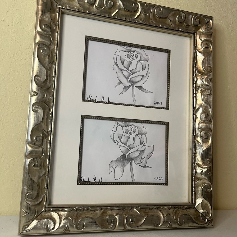 Decoration for Living Room Rose Flowers Art Drawing By Alexander Randles
